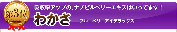 第３位　わかさ　ブルーベリーアイデラックス