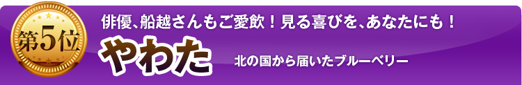 第5位　やわた　北の国から届いたブルーベリー